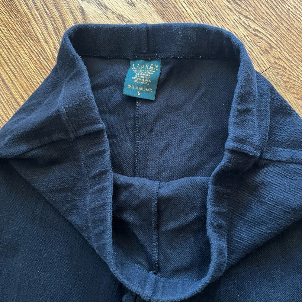 Lauren Ralph Lauren Black Leggings with Brown Accents - Picture 4 of 5